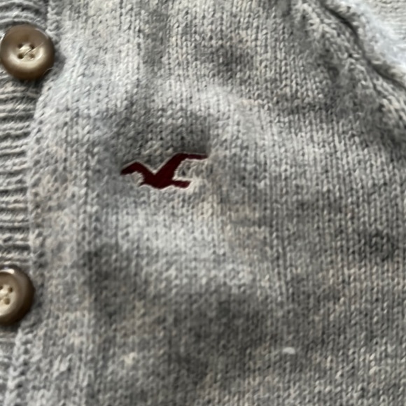 Vintage 2000s Hollister Grey Ribbed Hooded Sweater Dress - Picture 3 of 3